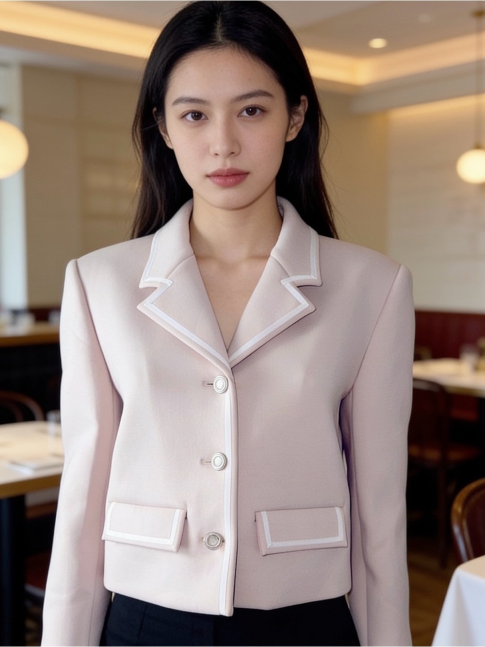 ADEAM Intermix "Artisan" beige single breasted suit career blazer jacket 4
